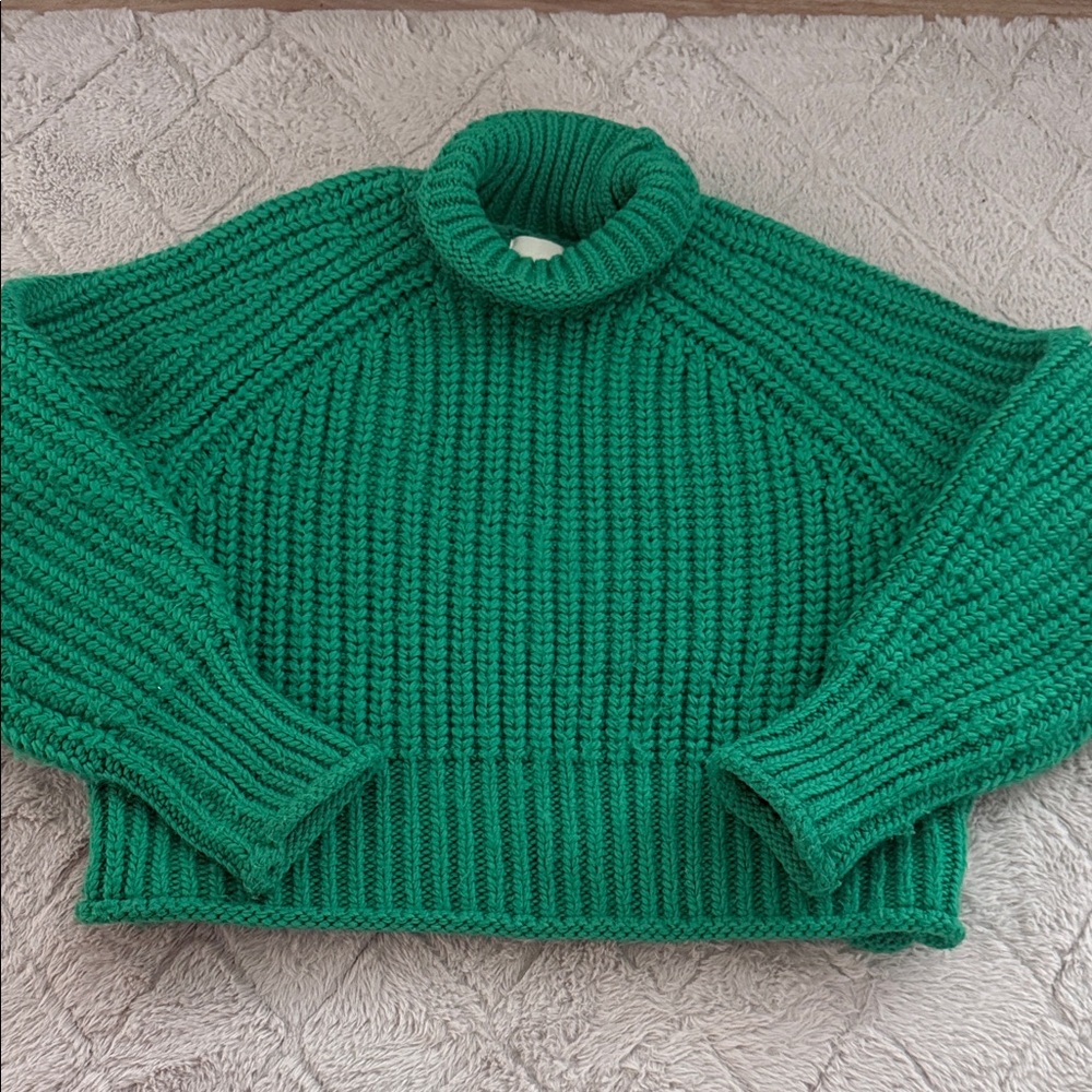 H&M Vibrant Green Turtleneck Sweater
